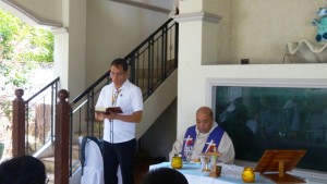 Engr. Arman L. Malicse, OIC Regional Director for MGB NIR.   Fr. Nitodel Soriano presided the mass.
